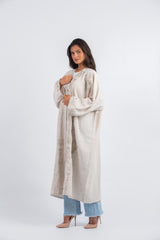 Embroidered Abaya _ Beige