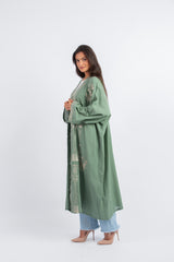 Embroidered Abaya _ Mint Green