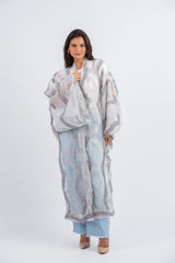 Lush Cardigan _Whtie & Gray