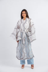 Lush Cardigan _Whtie & Gray