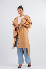 Slit sleeved Coat _ Beige