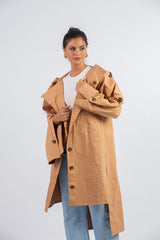 Slit sleeved Coat _ Beige