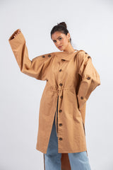 Slit sleeved Coat _ Beige