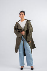 Slit Sleeved coat _ Olive