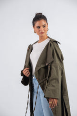 Slit Sleeved coat _ Olive