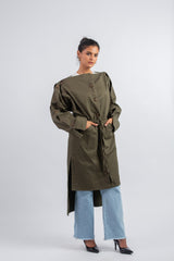 Slit Sleeved coat _ Olive