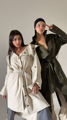 Slit sleeved Coat - Gabardine