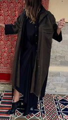 Mixed fabric Cardigan _ Black