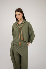 The Trio Wrap Set -Olive Green