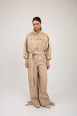 Detachable Jumpsuit -Beige