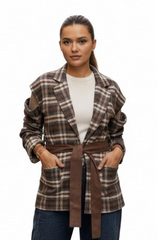 mixed fabric light jacket